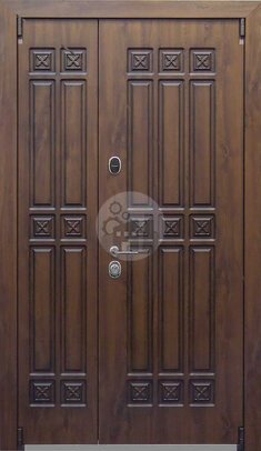 входная тамбурная двустворчатая дверь, отделка мдф-ДВ-1010