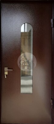 Антивандальная дверь со стеклом и терморазрывом в частный дом-ДВ-1158